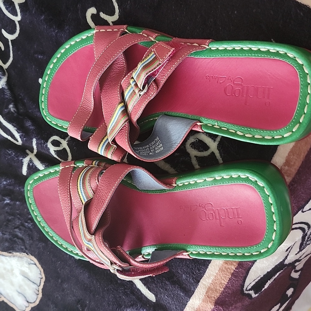 Indigo by clark wedges leather sandals